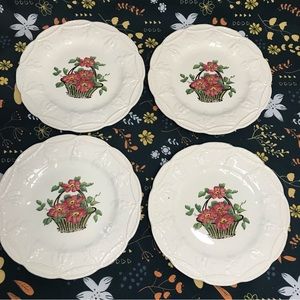 4 Wedgwood creamware Etruria England 9 1/4" luncheon plates C5189 ca. 1920's